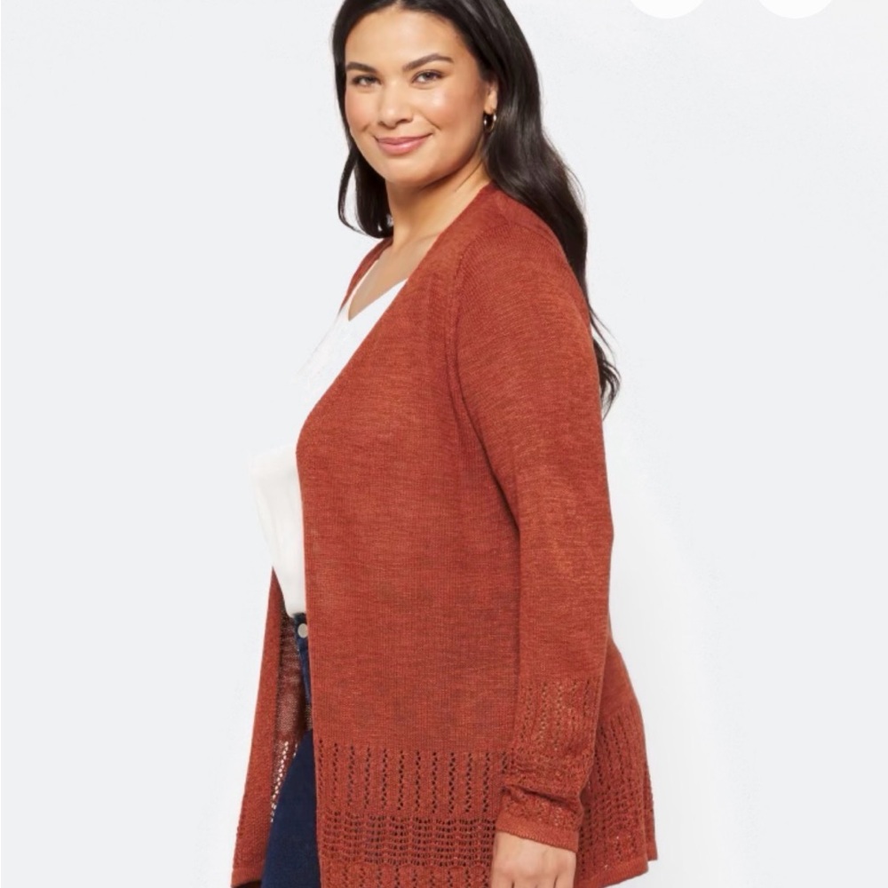 Lety & Me Women's Rust Cardigan - Picture 3 of 8